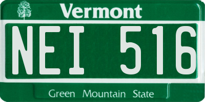 VT license plate NEI516