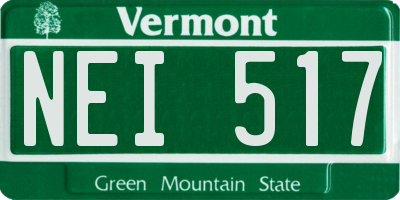 VT license plate NEI517