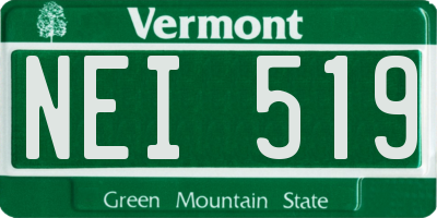 VT license plate NEI519