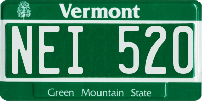 VT license plate NEI520