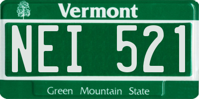 VT license plate NEI521