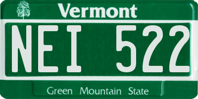 VT license plate NEI522