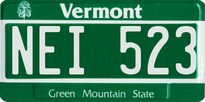 VT license plate NEI523