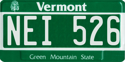 VT license plate NEI526