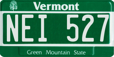 VT license plate NEI527
