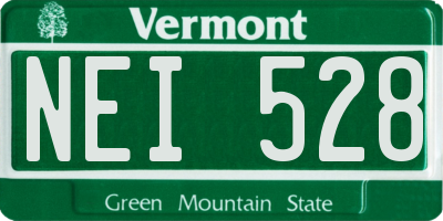 VT license plate NEI528