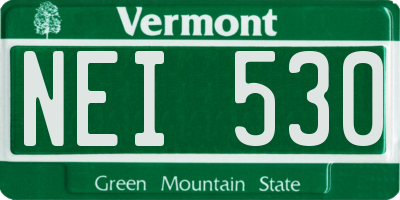 VT license plate NEI530