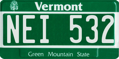VT license plate NEI532