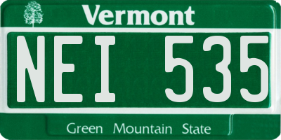VT license plate NEI535