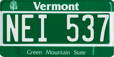 VT license plate NEI537