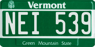 VT license plate NEI539