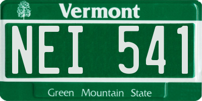 VT license plate NEI541