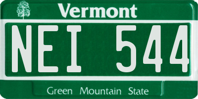 VT license plate NEI544