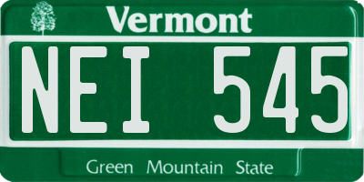 VT license plate NEI545