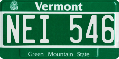 VT license plate NEI546