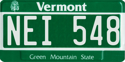VT license plate NEI548