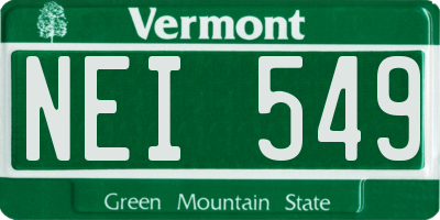 VT license plate NEI549