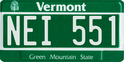 VT license plate NEI551