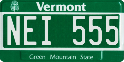 VT license plate NEI555