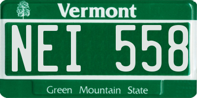 VT license plate NEI558