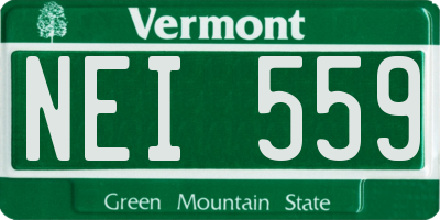 VT license plate NEI559