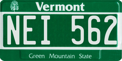 VT license plate NEI562