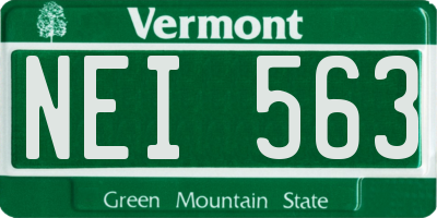 VT license plate NEI563