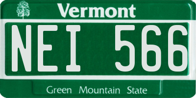 VT license plate NEI566