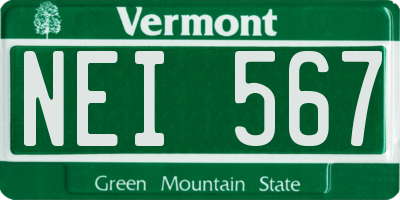 VT license plate NEI567