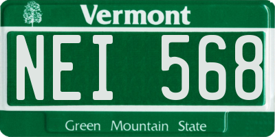 VT license plate NEI568