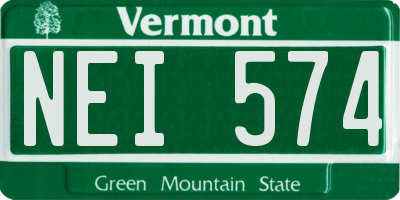 VT license plate NEI574