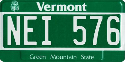 VT license plate NEI576