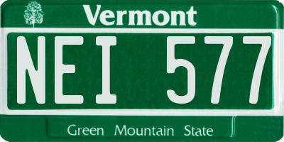 VT license plate NEI577