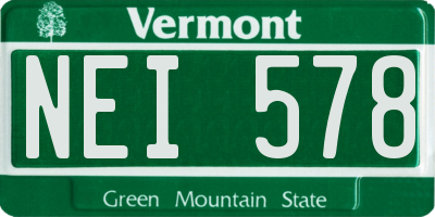 VT license plate NEI578