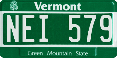VT license plate NEI579
