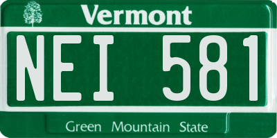 VT license plate NEI581