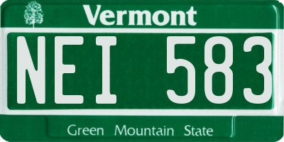 VT license plate NEI583