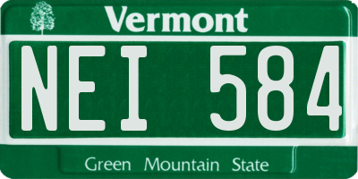 VT license plate NEI584