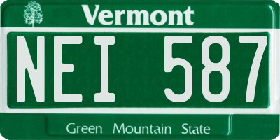 VT license plate NEI587