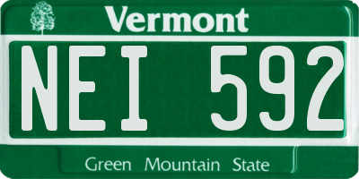 VT license plate NEI592