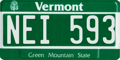 VT license plate NEI593