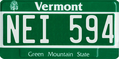 VT license plate NEI594