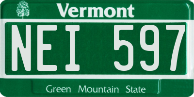 VT license plate NEI597