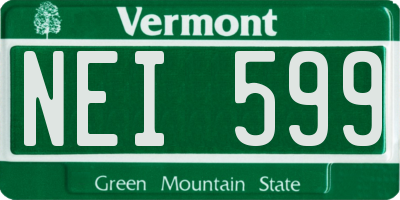 VT license plate NEI599