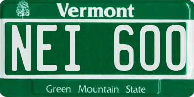 VT license plate NEI600