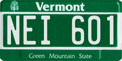 VT license plate NEI601