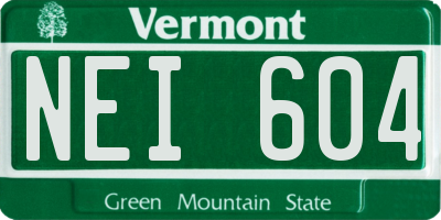 VT license plate NEI604
