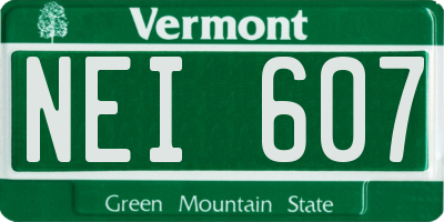 VT license plate NEI607