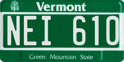 VT license plate NEI610