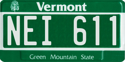 VT license plate NEI611